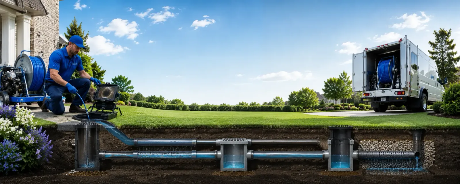 Outdoor drain cleaning information for East Baldwin, ME